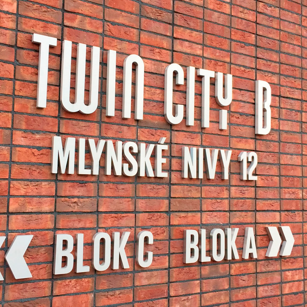 Codes, project, HB Reavis, branding, wayfinding, twin city, signage