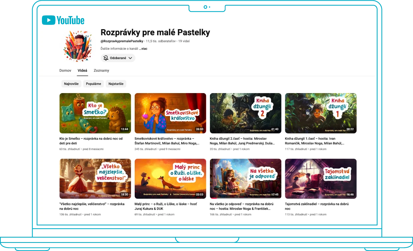 Youtube Kanal Rozprávky pre malé pastelky Youtube Kanal Rozprávky pre malé pastelky